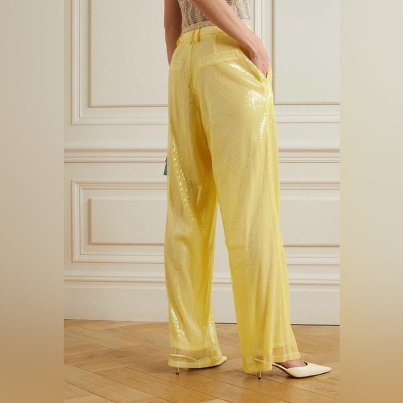 STAUD Sequined Luisa Pants in Yellow - Picture 6 of 13